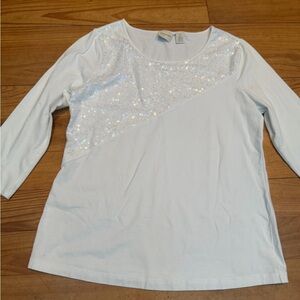 Chico's White Sequin Top